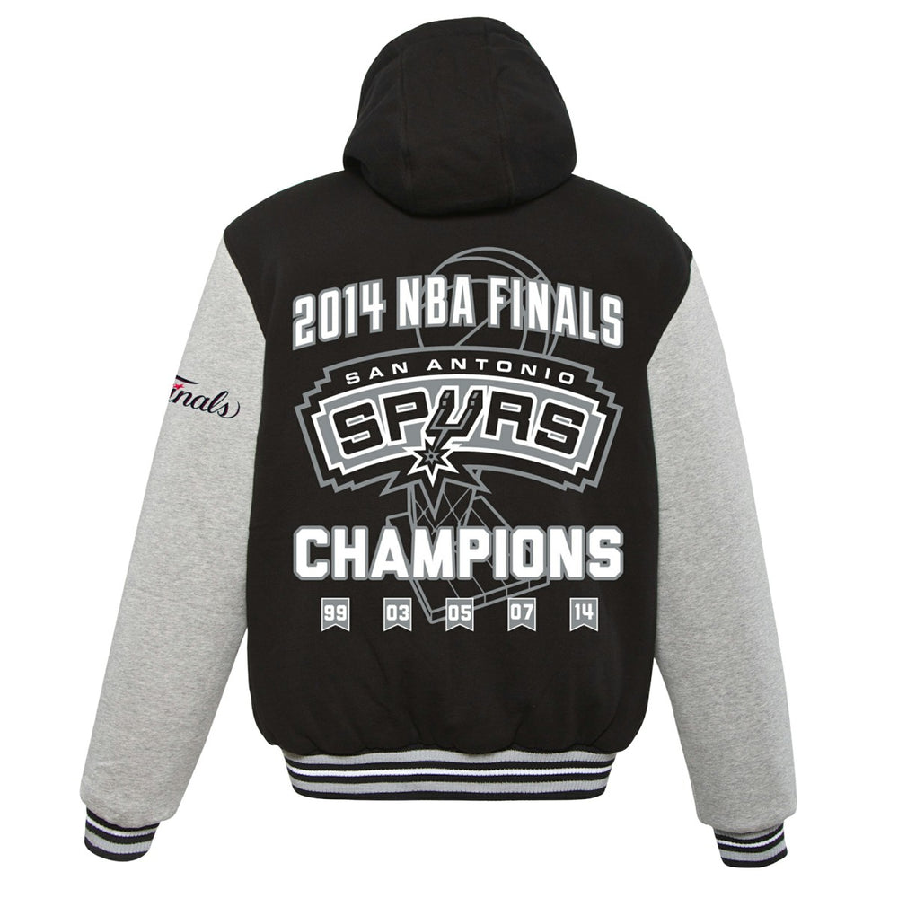 San Antonio Spurs JH Design 2014 NBA Finals Fleece Full-Zip Varsity Jacket Black - NBA