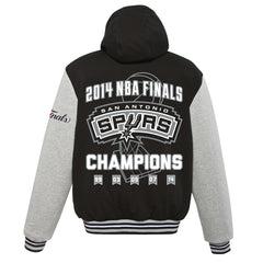 San Antonio Spurs JH Design 2014 NBA Finals Fleece Full-Zip Varsity Jacket Black - NBA