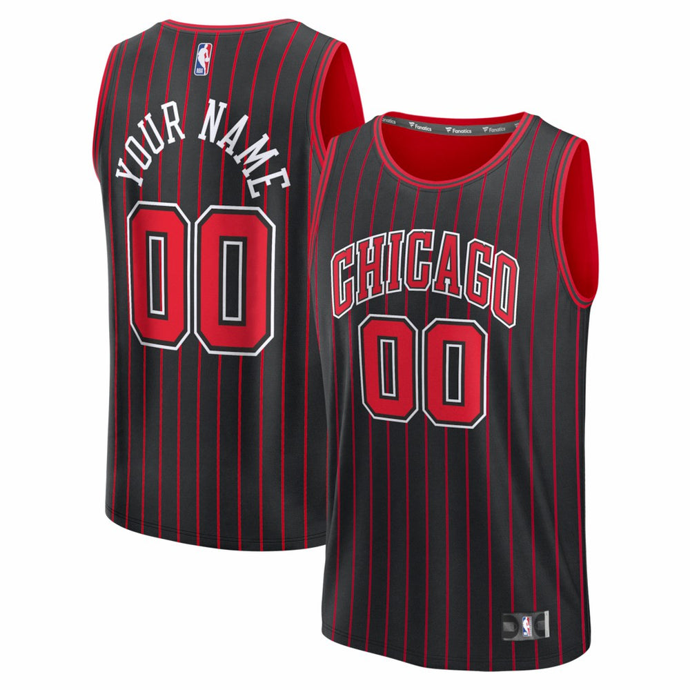 Chicago Bulls Fastbreak Custom Jersey Statement Editi- Black - NBA