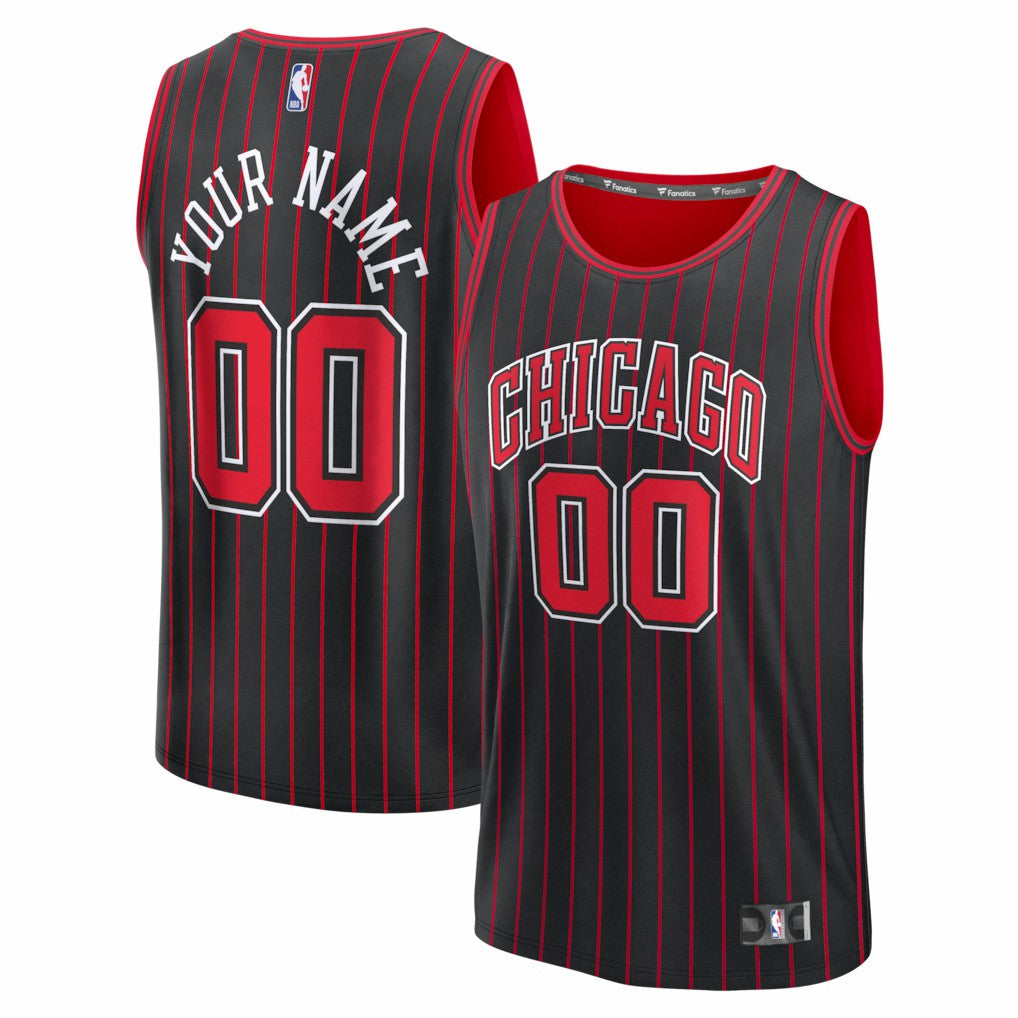 Chicago Bulls Fastbreak Custom Jersey Statement Editi- Black - NBA