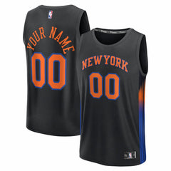 New York Knicks Fastbreak Custom Jersey Statement Edition Black - NBA