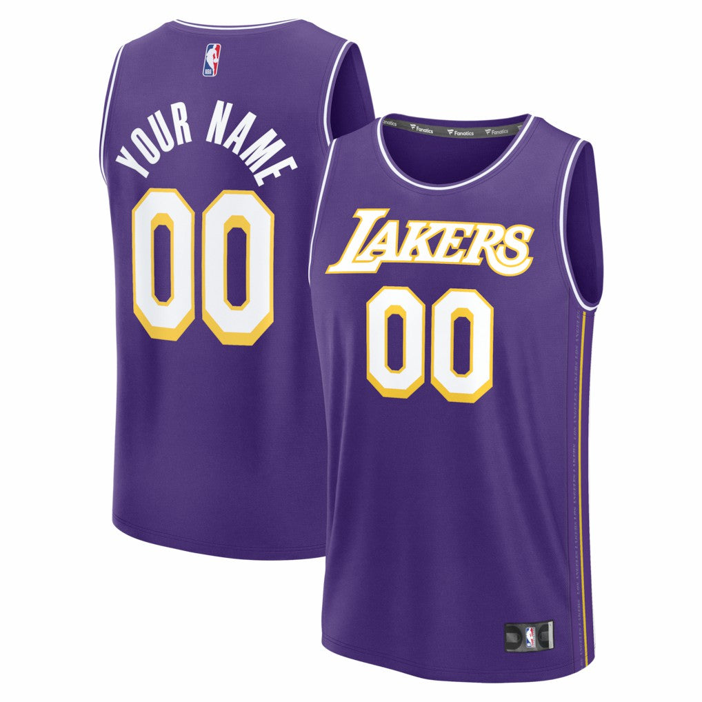 Los Angeles Lakers Youth Fastbreak Custom Jersey Statement Edition Purple - NBA