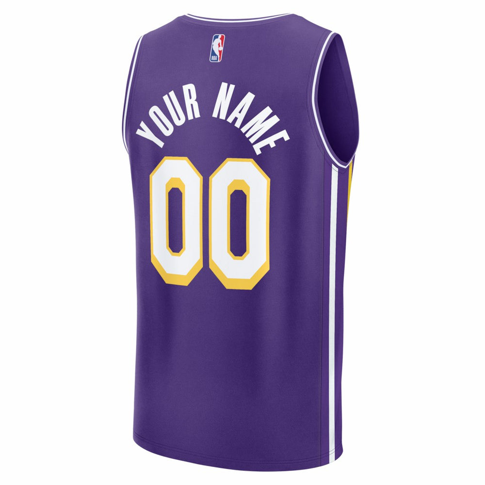 Los Angeles Lakers Youth Fastbreak Custom Jersey Statement Edition Purple - NBA