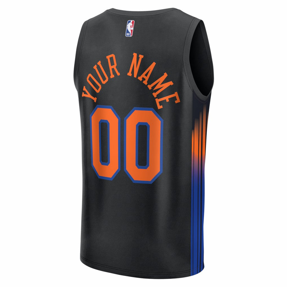 New York Knicks Youth Fastbreak Custom Jersey Statement Edition Black - NBA