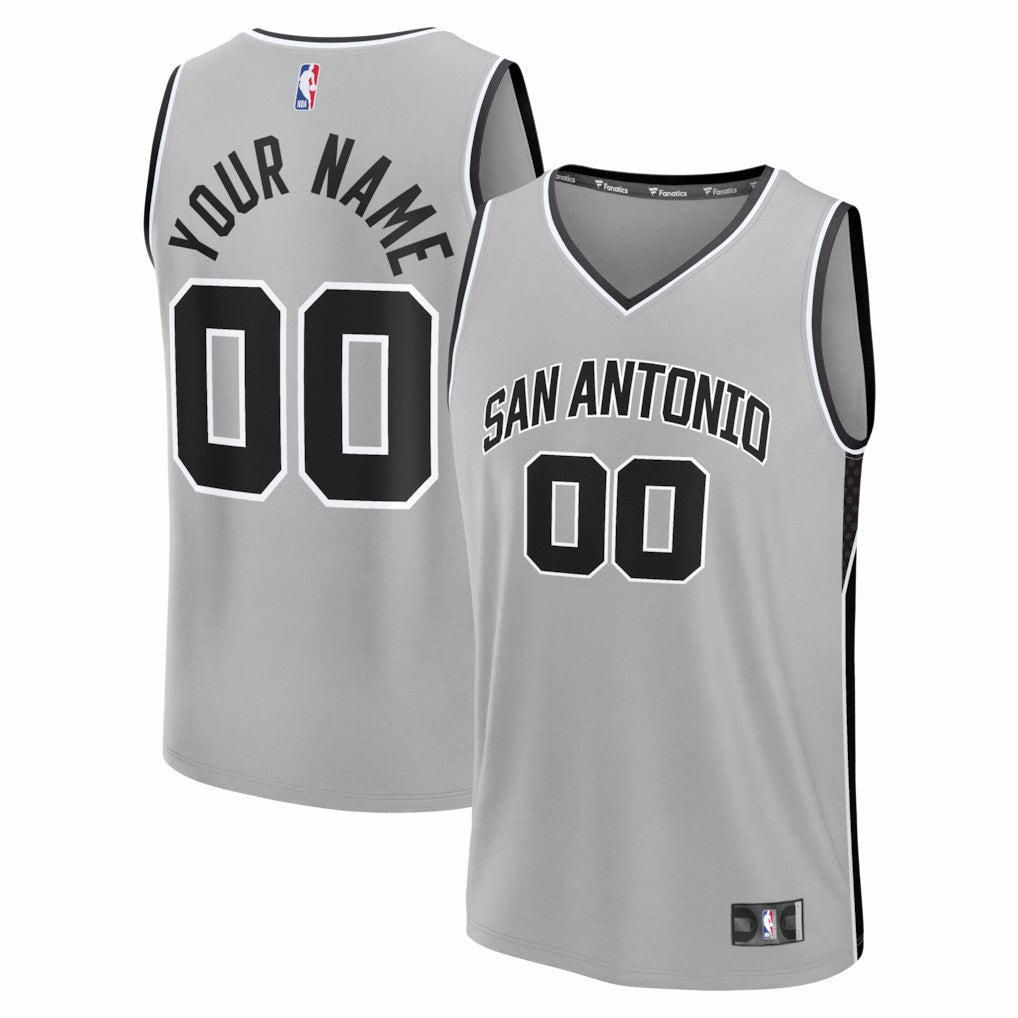 San Antonio Spurs Youth Fastbreak Custom Jersey Statement Edition Silver - NBA