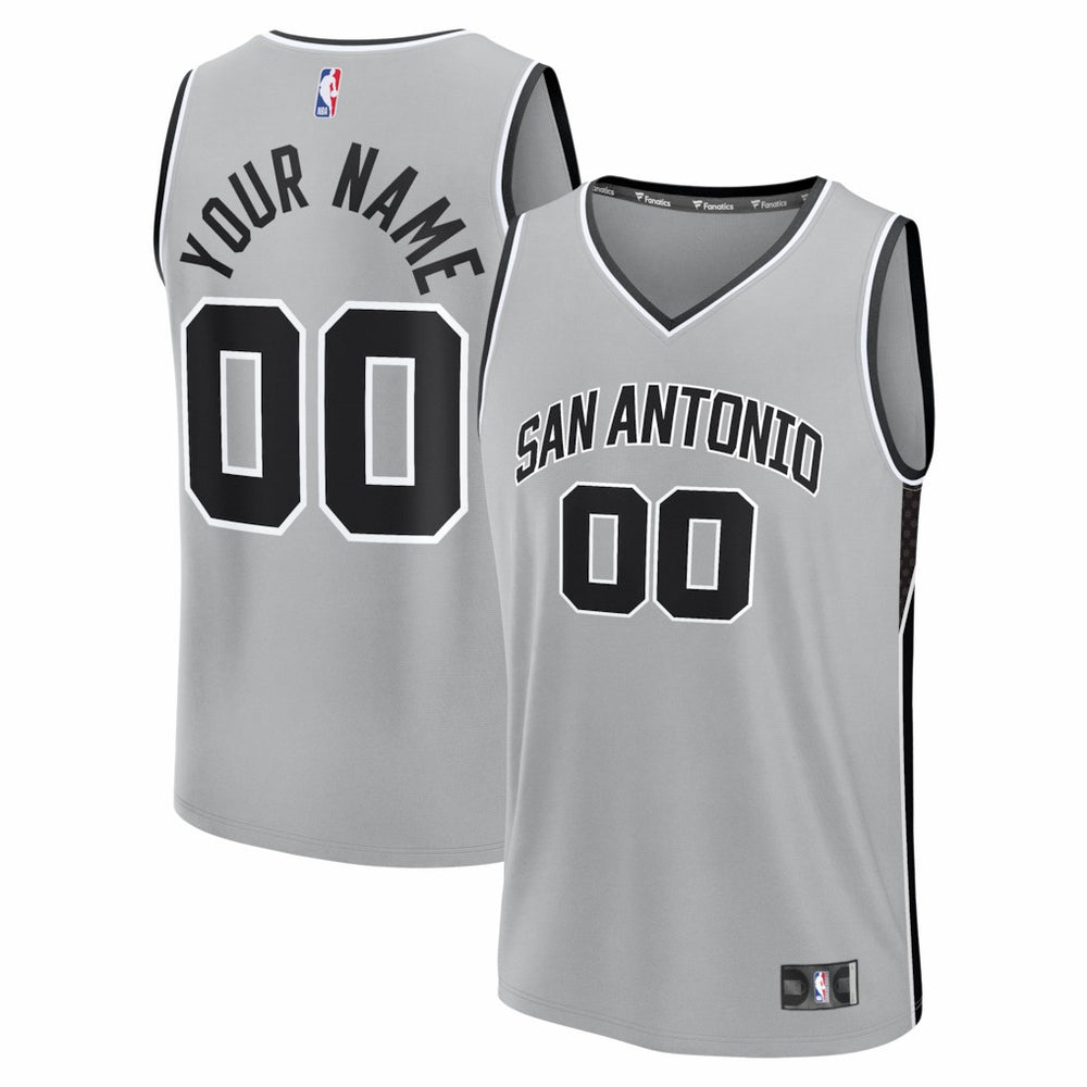 San Antonio Spurs Youth Fastbreak Custom Jersey Statement Edition Silver - NBA