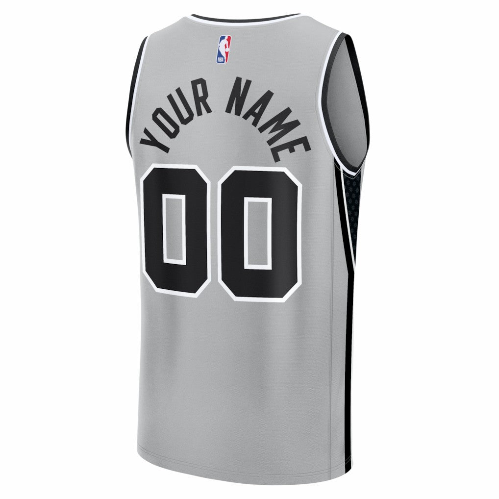 San Antonio Spurs Youth Fastbreak Custom Jersey Statement Edition Silver - NBA