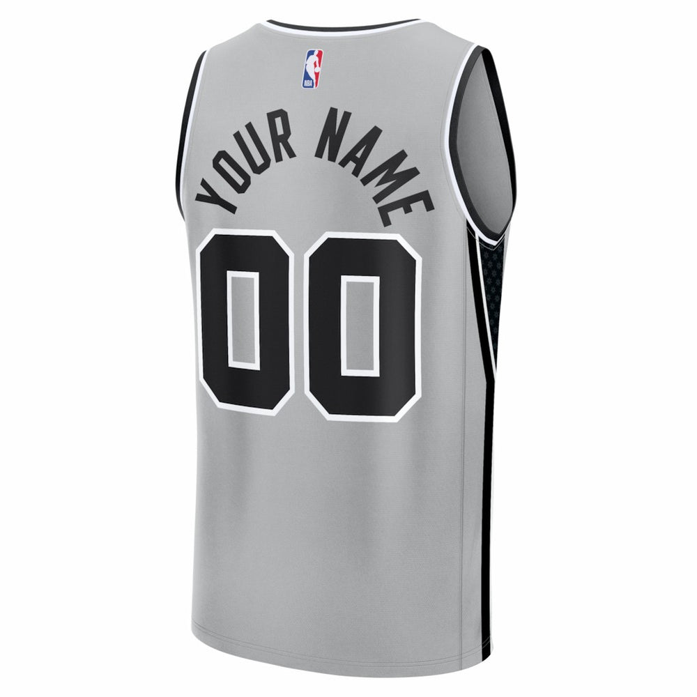 San Antonio Spurs Youth Fastbreak Custom Jersey Statement Edition Silver - NBA