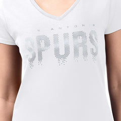 San Antonio Spurs G-III 4Her by Carl Banks Women's Super-Slim-Fit Metallic Drop Lightweight V-Neck T-Shirt White - NBA
