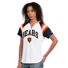 Chicago Bears Starter Women's Game On Raglan Notch Neck T-Shirt White | NFL