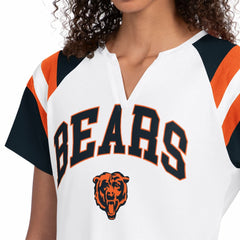 Chicago Bears Starter Women's Game On Raglan Notch Neck T-Shirt White | NFL