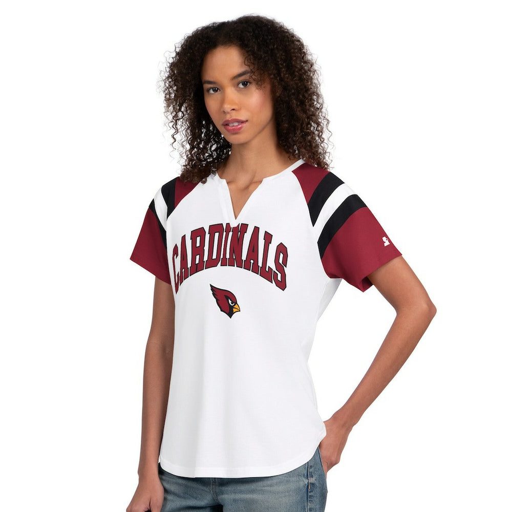Arizona Cardinals Starter Women's Game On Notch Neck T-Shirt White | NFL