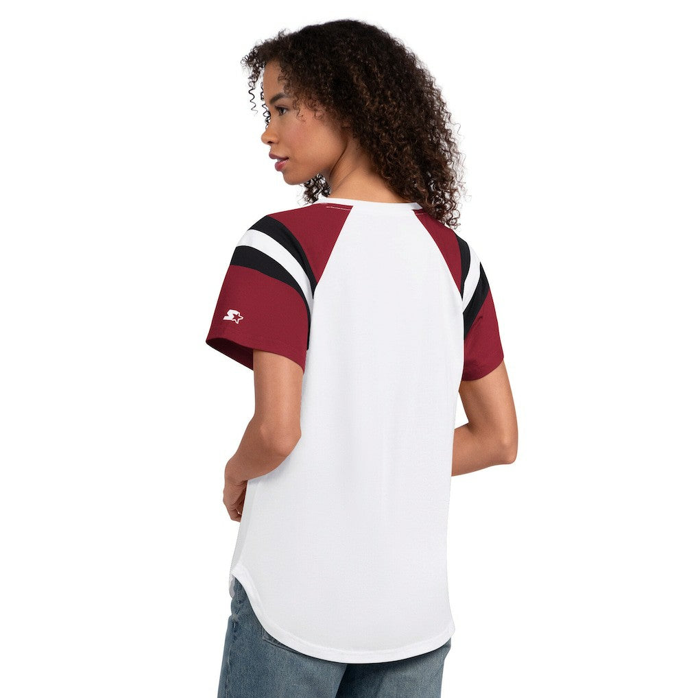 Arizona Cardinals Starter Women's Game On Notch Neck T-Shirt White | NFL