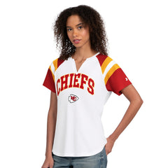 Kansas City Chiefs Starter Women's Game On Notch Neck T-Shirt White | NFL