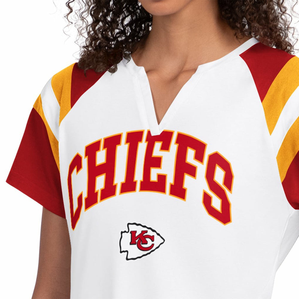 Kansas City Chiefs Starter Women's Game On Notch Neck T-Shirt White | NFL
