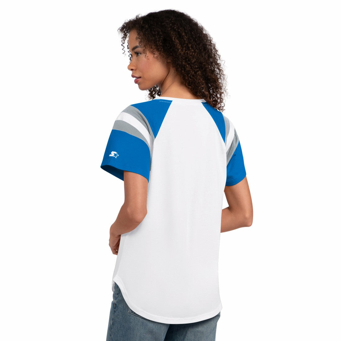 Detroit Lions Starter Women's Game On Notch Neck T-Shirt White | NFL