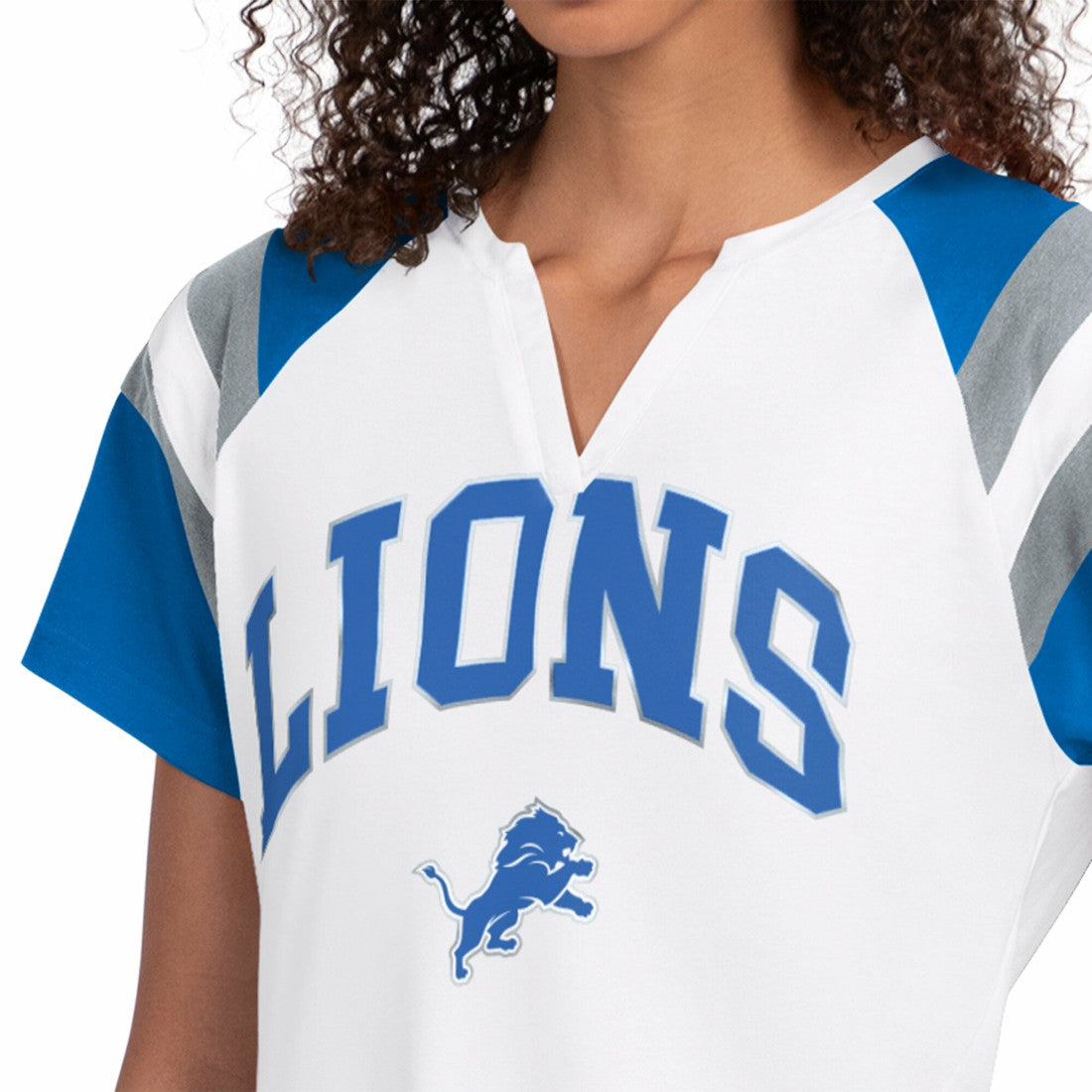 Detroit Lions Starter Women's Game On Notch Neck T-Shirt White | NFL