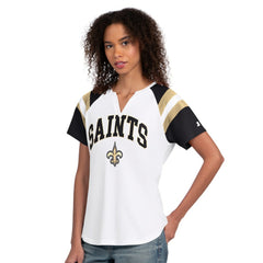 New Orleans Saints Starter Women's Game On Notch Neck T-Shirt White | NFL