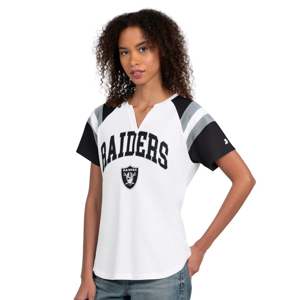 Las Vegas Raiders Starter Women's Game On Notch Neck T-Shirt White | NFL