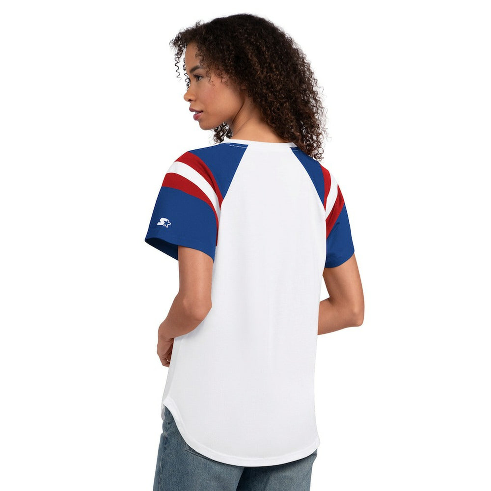 New York Giants Starter Women's Game On Notch Neck T-Shirt White | NFL