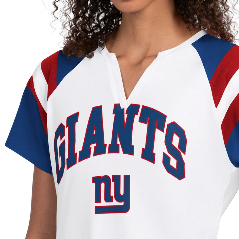 New York Giants Starter Women's Game On Notch Neck T-Shirt White | NFL
