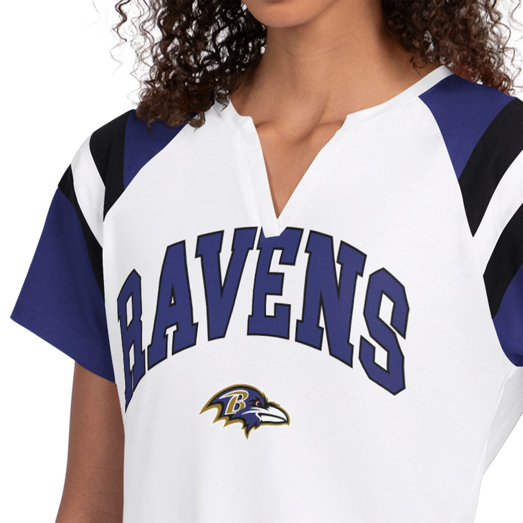 Baltimore Ravens Starter Women's Game On Notch Neck T-Shirt White | NFL