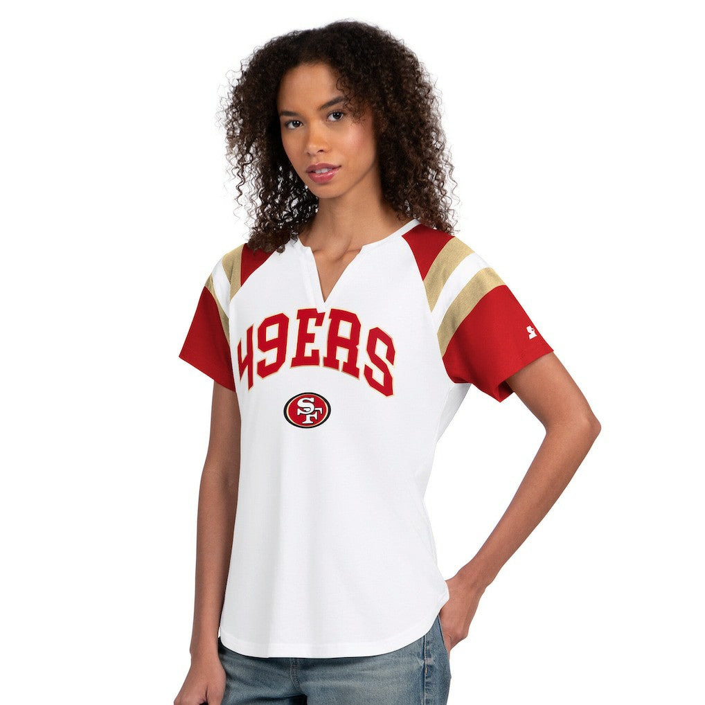 San Francisco 49ers Starter Women's Game On Notch Neck T-Shirt White | NFL