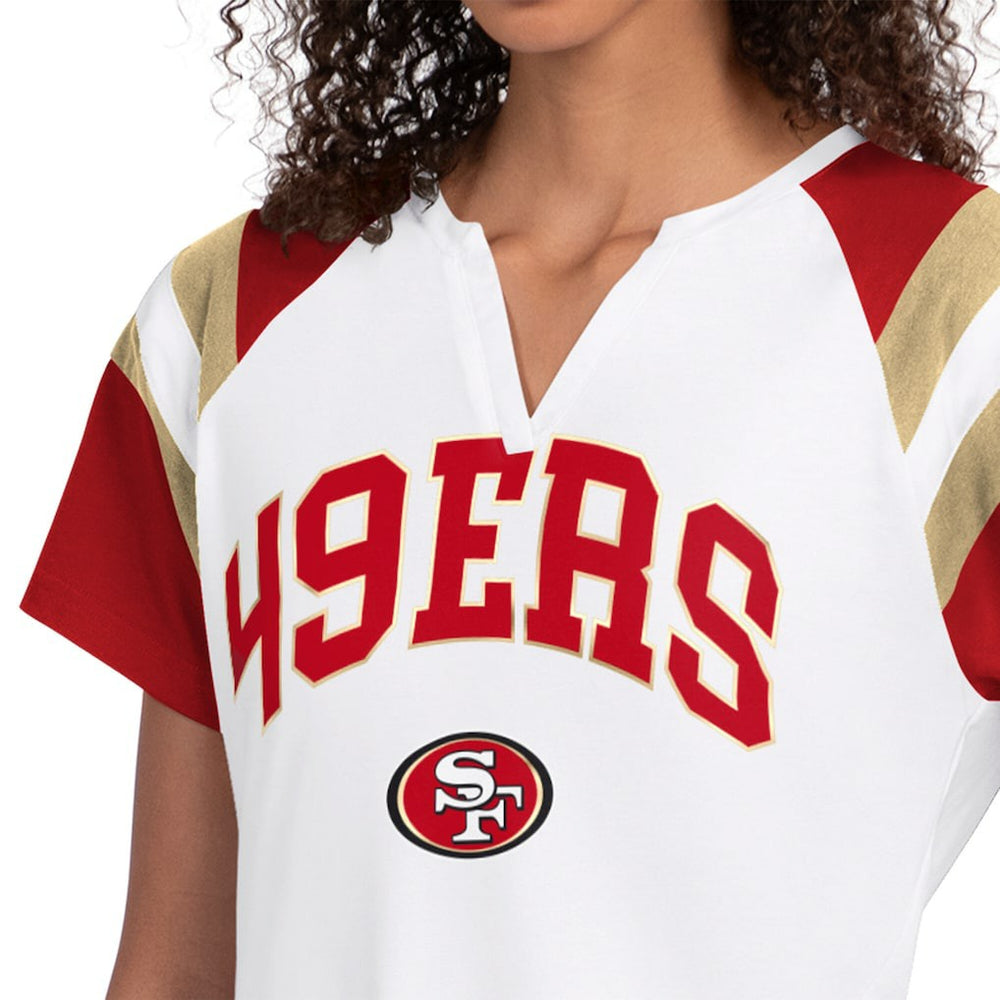 San Francisco 49ers Starter Women's Game On Notch Neck T-Shirt White | NFL