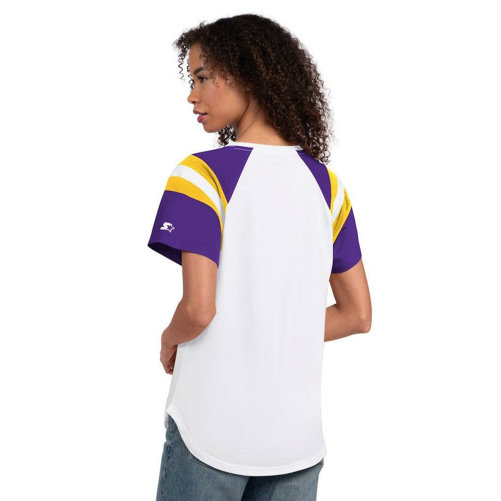 Minnesota Vikings Starter Women's Game On Notch Neck T-Shirt White | NFL