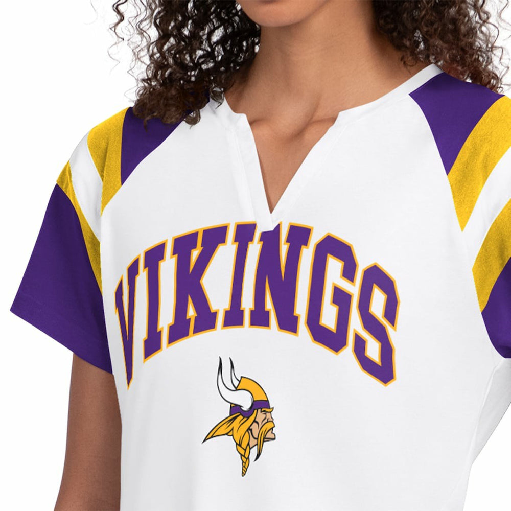 Minnesota Vikings Starter Women's Game On Notch Neck T-Shirt White | NFL