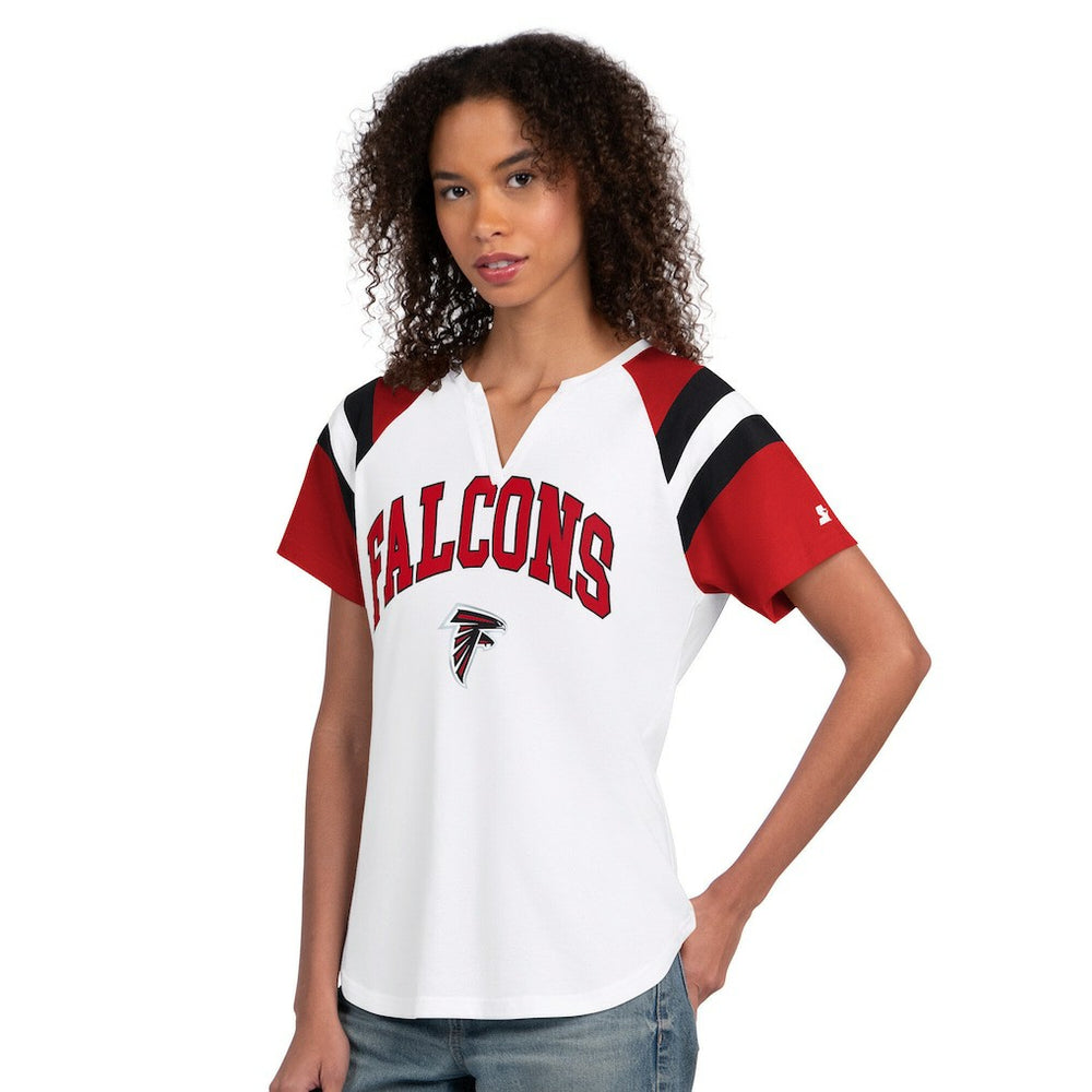Atlanta Falcons Starter Women's Game On Notch Neck T-Shirt White | NFL