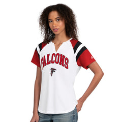 Atlanta Falcons Starter Women's Game On Notch Neck T-Shirt White | NFL
