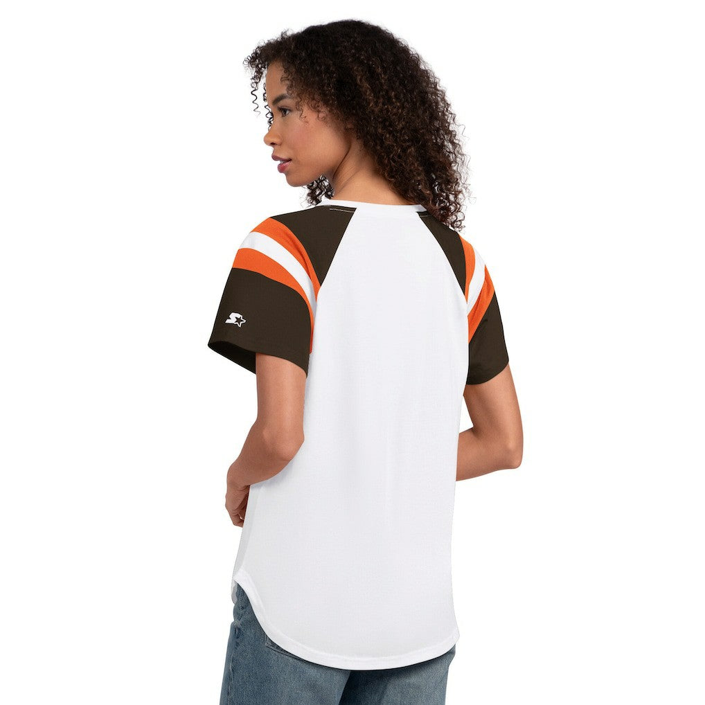 Cleveland Browns Starter Women's Game On Notch Neck T-Shirt White | NFL