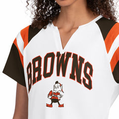Cleveland Browns Starter Women's Game On Notch Neck T-Shirt White | NFL