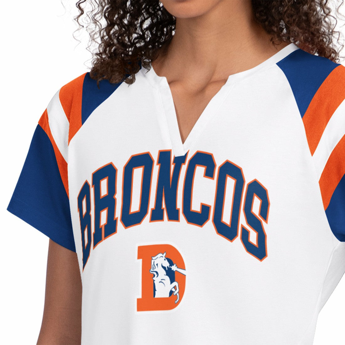 Denver Broncos Starter Women's Game On Notch Neck T-Shirt White | NFL