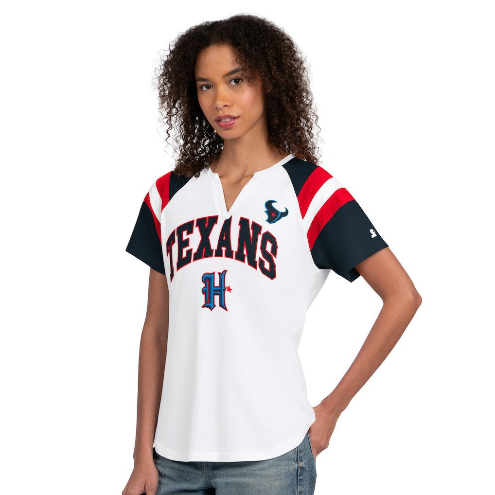 Houston Texans Starter Women's Game On Notch Neck T-Shirt White | NFL