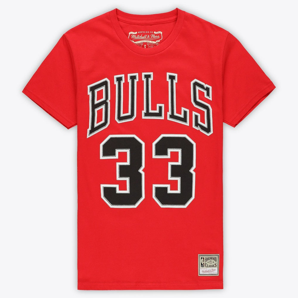 Scottie Pippen Chicago Bulls Unisex Hardwood Classics Name & Number T-Shirt Red - NBA