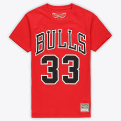Scottie Pippen Chicago Bulls Unisex Hardwood Classics Name & Number T-Shirt Red - NBA