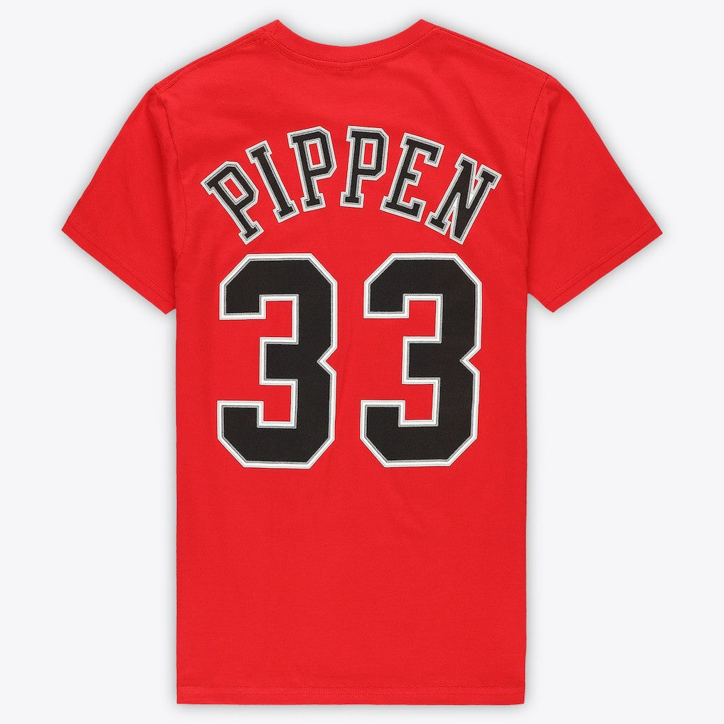 Scottie Pippen Chicago Bulls Unisex Hardwood Classics Name & Number T-Shirt Red - NBA