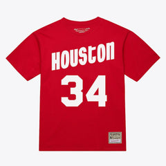 Hakeem Olajuwon Houston Rockets Unisex Hardwood Classics Name & Number T-Shirt Red - NBA