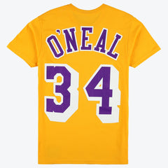 Shaquille O'Neal Los Angeles Lakers Unisex Hardwood Classics Name & Number T-Shirt Gold - NBA