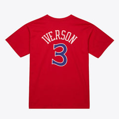 Allen Iverson Philadelphia 76ers Unisex Hardwood Classics Name & Number T-Shirt Red - NBA