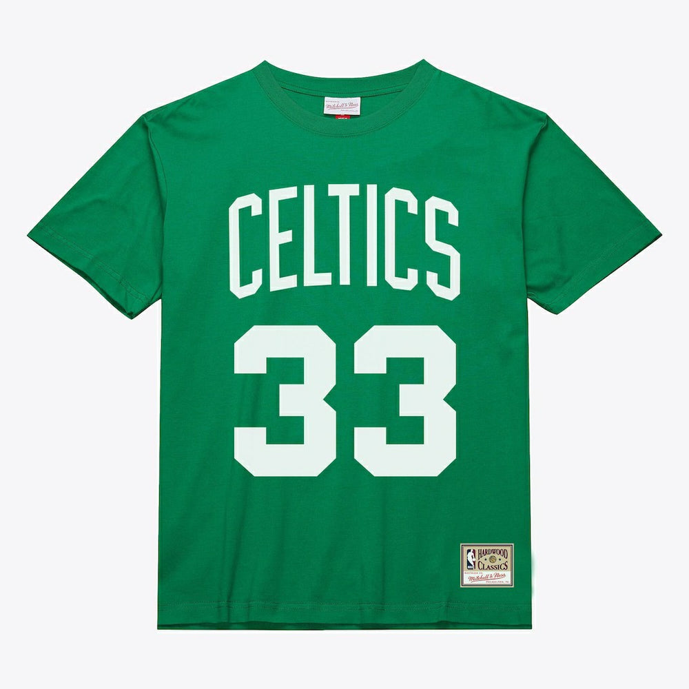 Larry Bird Boston Celtics Unisex Hardwood Classics Name & Number T-Shirt Kelly Green - NBA