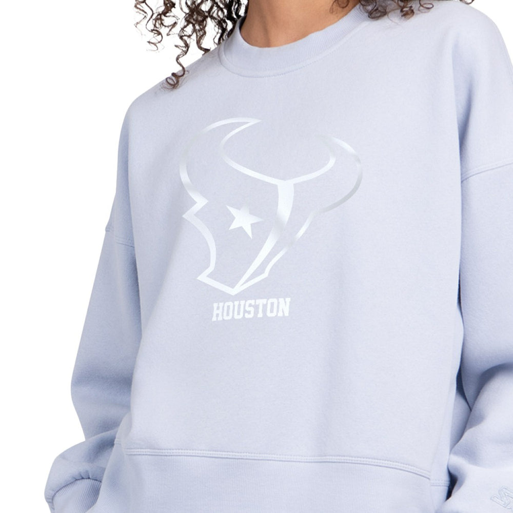 Houston Texans Starter Women's Travel Pastels Boxy Fleece Sweatshirt Light Blue | NFL