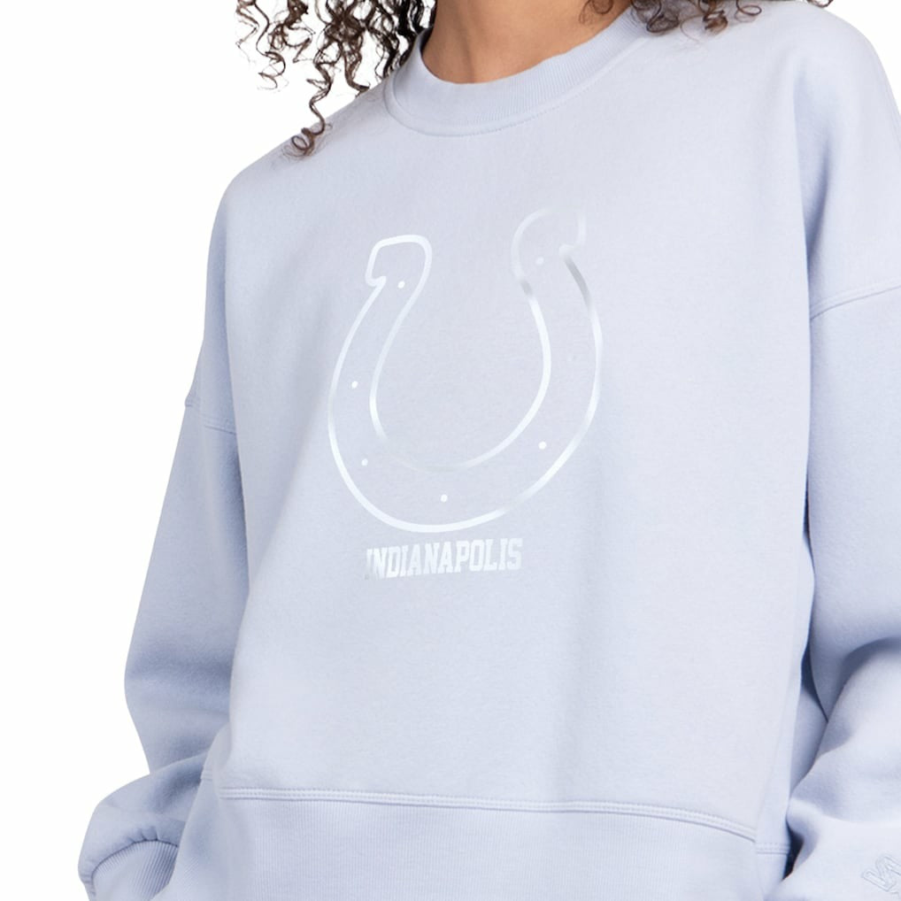Indianapolis Colts Starter Women's Travel Pastels Boxy Fleece Sweatshirt Light Blue | NFL