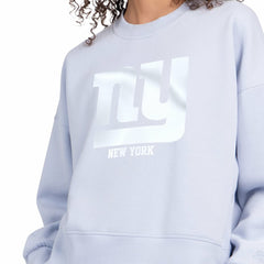 New York Giants Starter Women's Travel Pastels Boxy Fleece Sweatshirt Light Blue | NFL