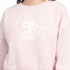 San Francisco 49ers Starter Women's Travel Pastels Boxy Fleece Sweatshirt Light Pink | NFL