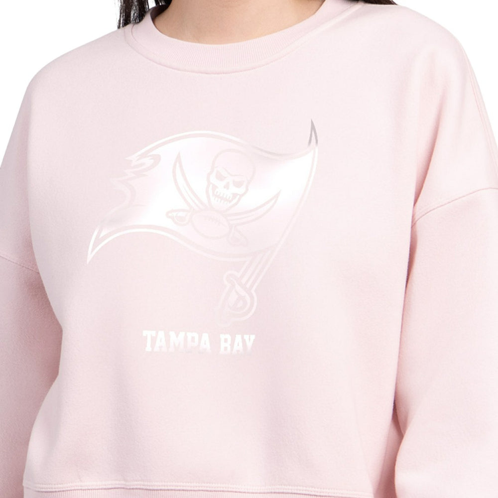 Tampa Bay Buccaneers Starter Women's Travel Pastels Boxy Fleece Sweatshirt Light Pink | NFL
