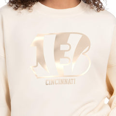 Cincinnati Bengals Starter Women's Travel Pastels Boxy Fleece Sweatshirt Cream | NFL