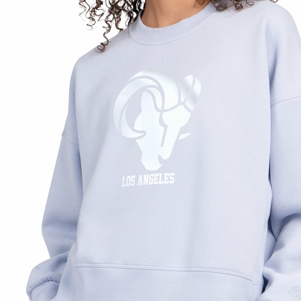 Los Angeles Rams Starter Women's Travel Pastels Boxy Fleece Sweatshirt Light Blue | NFL